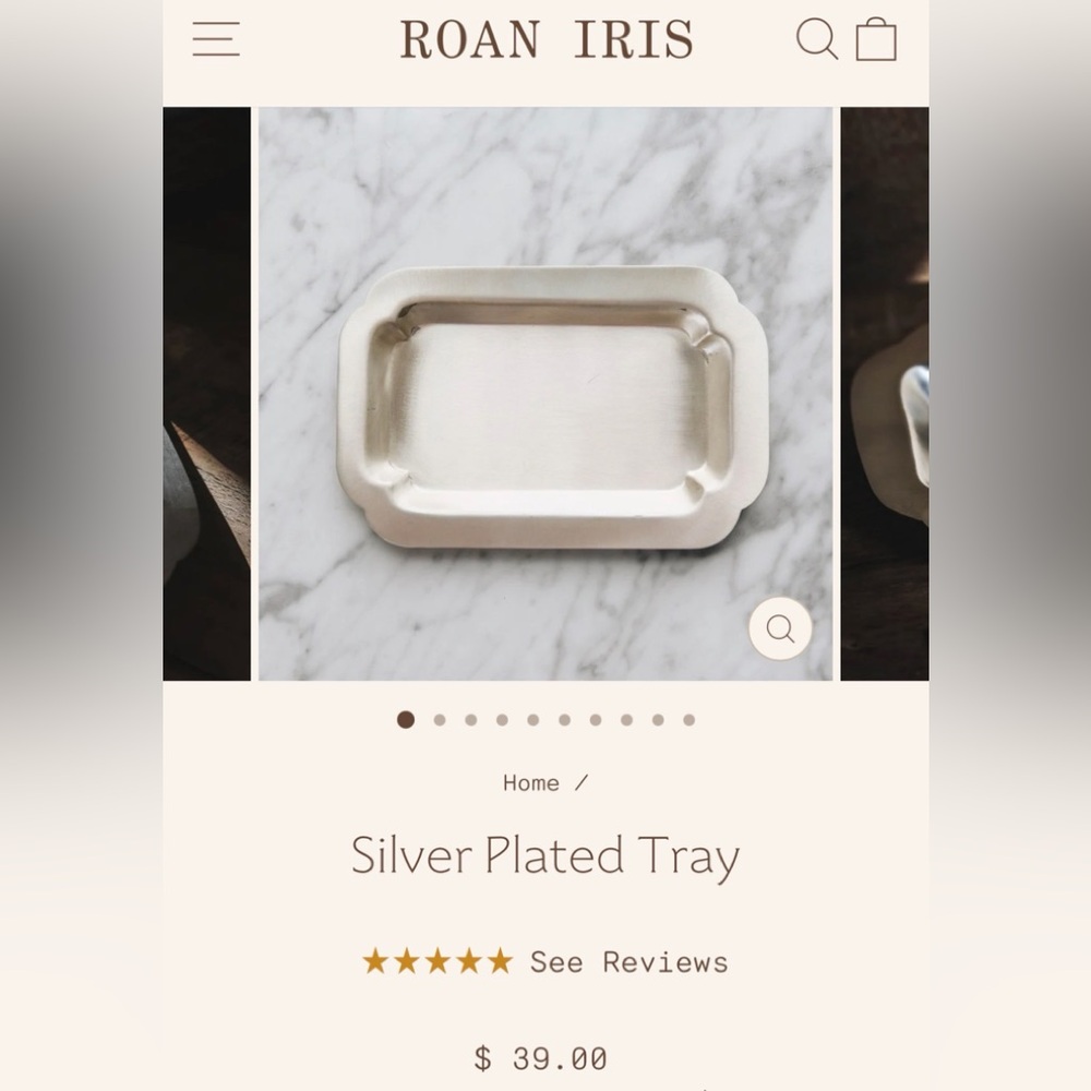 Roan Iris Silver Plated Tray